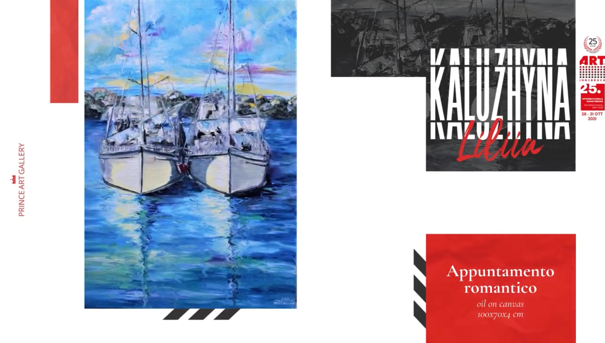Incontro Romantico – Quadro di Liliia Kaluzhyna presentato alla 25ª Fiera Internazionale d'Arte Art Innsbruck presso l’Olympiaworld Innsbruck.